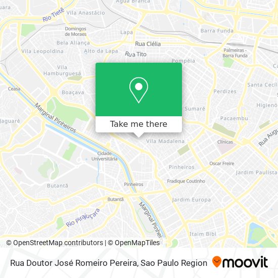 Mapa Rua Doutor José Romeiro Pereira