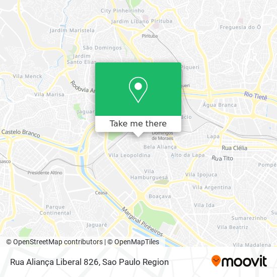 Mapa Rua Aliança Liberal 826