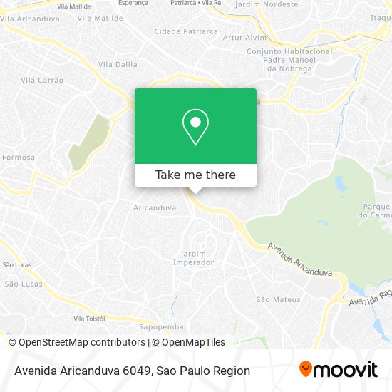 Avenida Aricanduva 6049 map