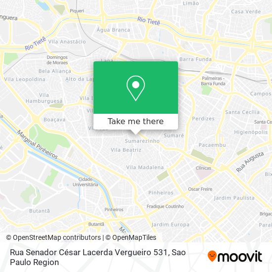 Mapa Rua Senador César Lacerda Vergueiro 531