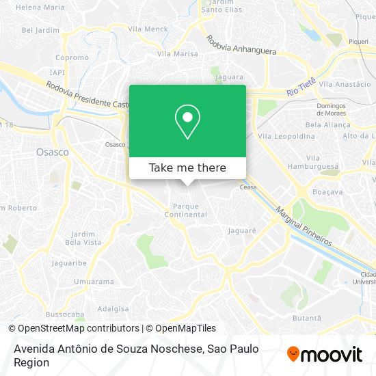 Mapa Avenida Antônio de Souza Noschese