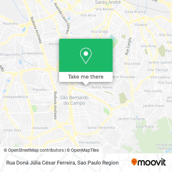 Mapa Rua Doná Júlia César Ferreira