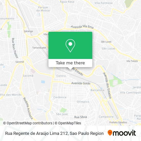 Mapa Rua Regente de Araújo Lima 212