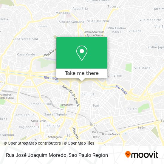 Mapa Rua José Joaquim Moredo