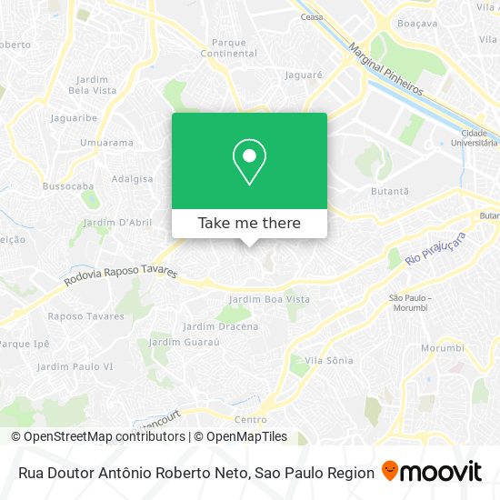Mapa Rua Doutor Antônio Roberto Neto