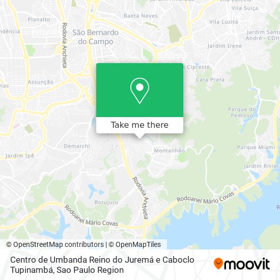 Mapa Centro de Umbanda Reino do Juremá e Caboclo Tupinambá