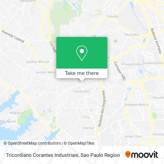 Mapa Tricordiano Corantes Industriais