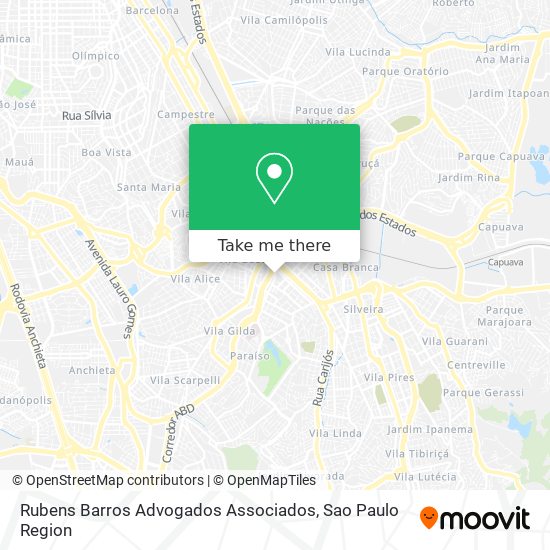 Mapa Rubens Barros Advogados Associados