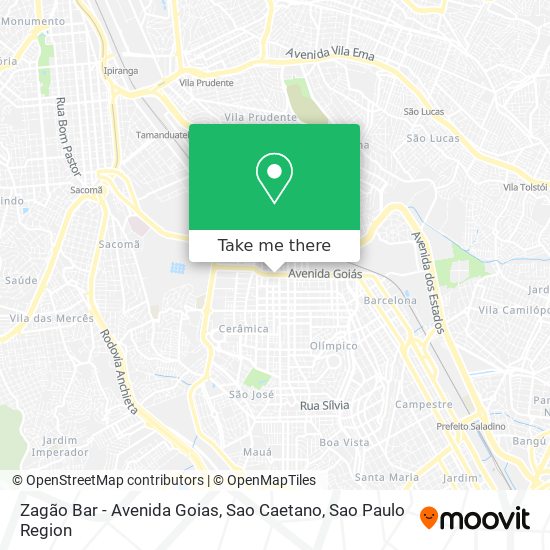 Mapa Zagão Bar - Avenida Goias, Sao Caetano