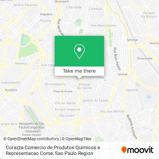 Corazza Comercio de Produtos Quimicos e Representacao Come map