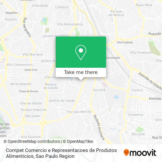 Compet Comercio e Representacoes de Produtos Alimenticios map