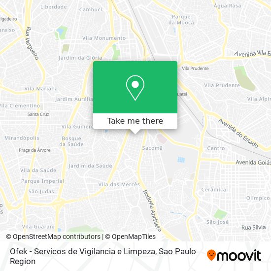 Mapa Ofek - Servicos de Vigilancia e Limpeza