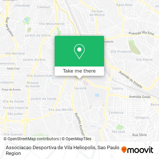 Mapa Associacao Desportiva de Vila Heliopolis