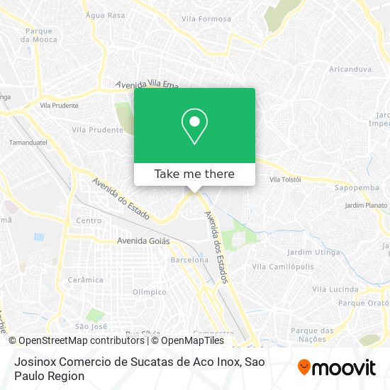 Mapa Josinox Comercio de Sucatas de Aco Inox