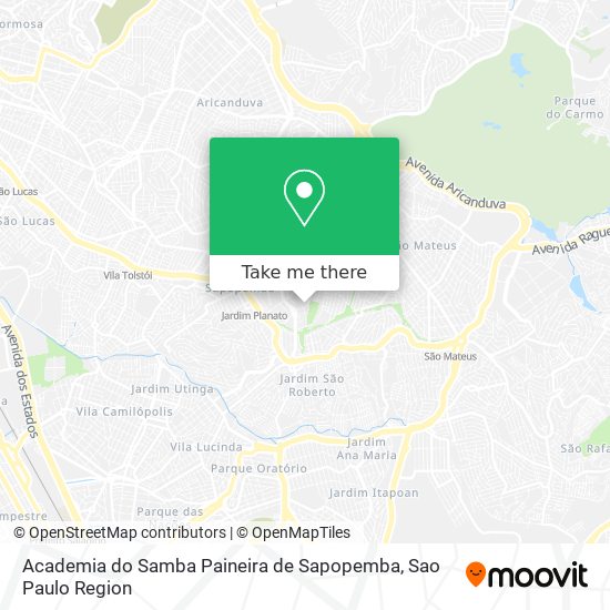 Mapa Academia do Samba Paineira de Sapopemba