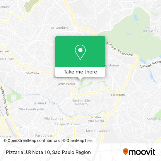 Pizzaria J.R Nota 10 map