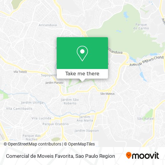 Mapa Comercial de Moveis Favorita