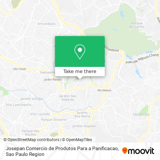 Mapa Josepan Comercio de Produtos Para a Panificacao