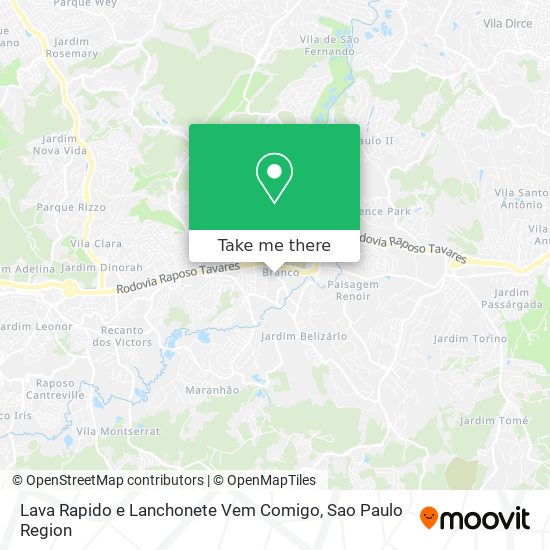 Mapa Lava Rapido e Lanchonete Vem Comigo