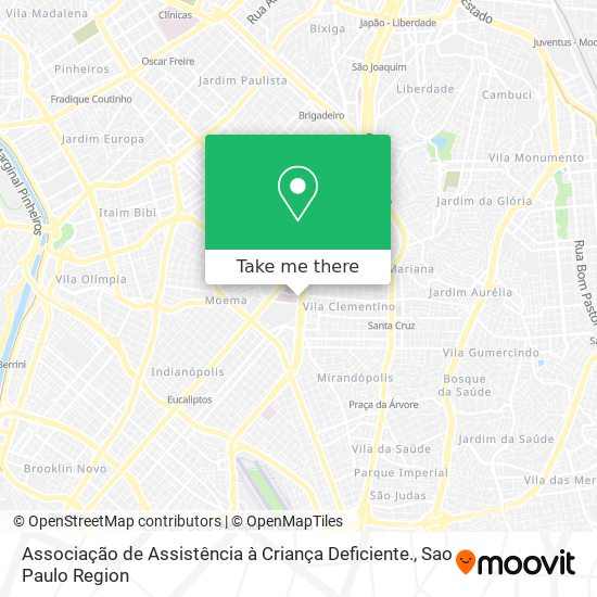 Mapa Associação de Assistência à Criança Deficiente.