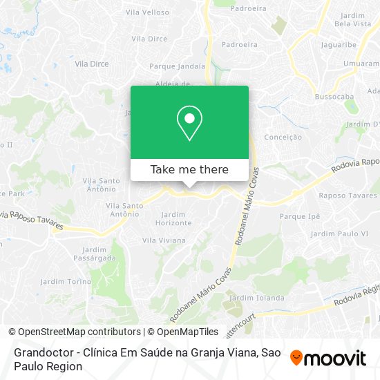 Mapa Grandoctor - Clínica Em Saúde na Granja Viana