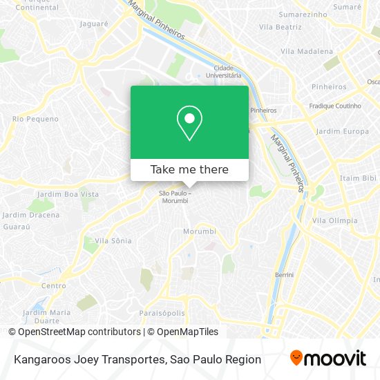 Kangaroos Joey Transportes map
