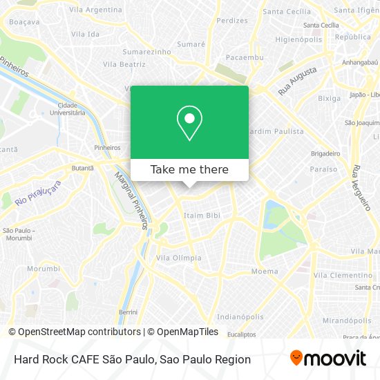 Mapa Hard Rock CAFE São Paulo