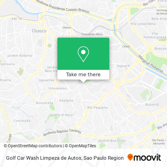 Mapa Golf Car Wash Limpeza de Autos