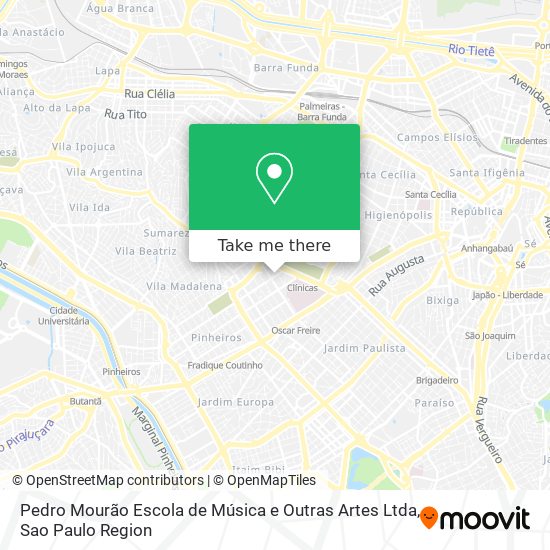 Mapa Pedro Mourão Escola de Música e Outras Artes Ltda