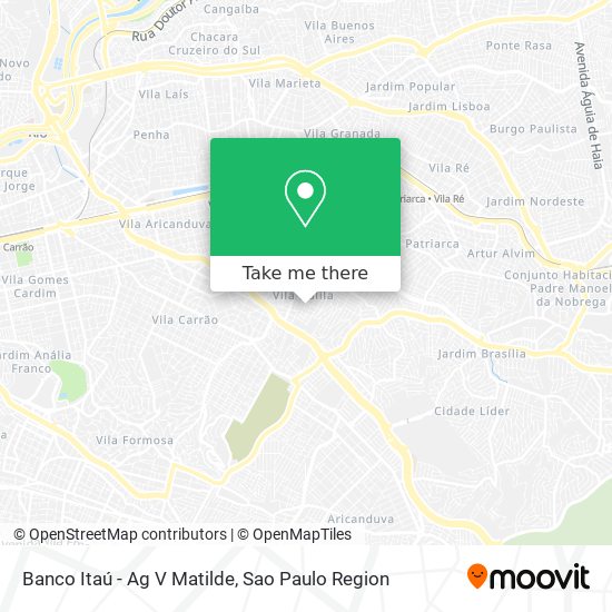 Mapa Banco Itaú - Ag V Matilde