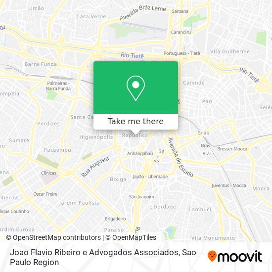 Joao Flavio Ribeiro e Advogados Associados map