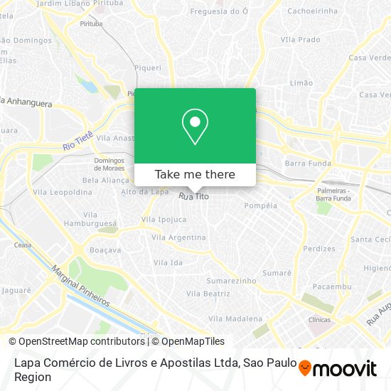 Mapa Lapa Comércio de Livros e Apostilas Ltda