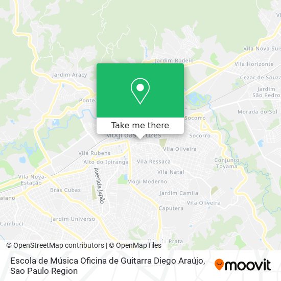 Mapa Escola de Música Oficina de Guitarra Diego Araújo