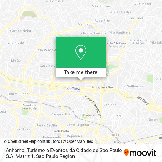 Mapa Anhembi Turismo e Eventos da Cidade de Sao Paulo S.A. Matriz 1