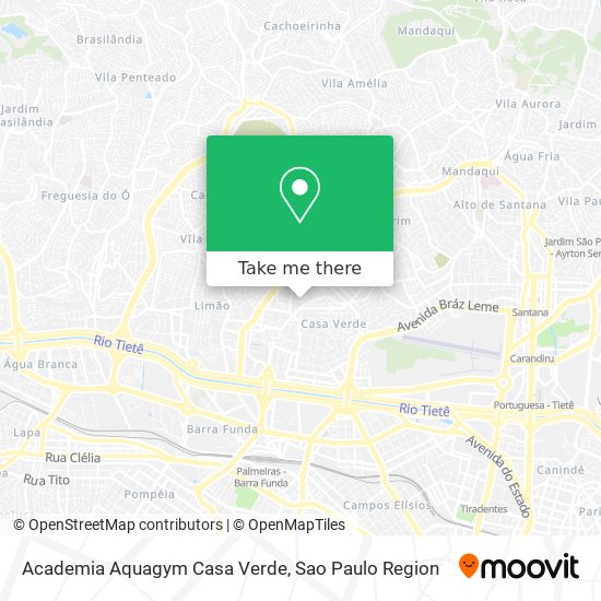 Mapa Academia Aquagym Casa Verde