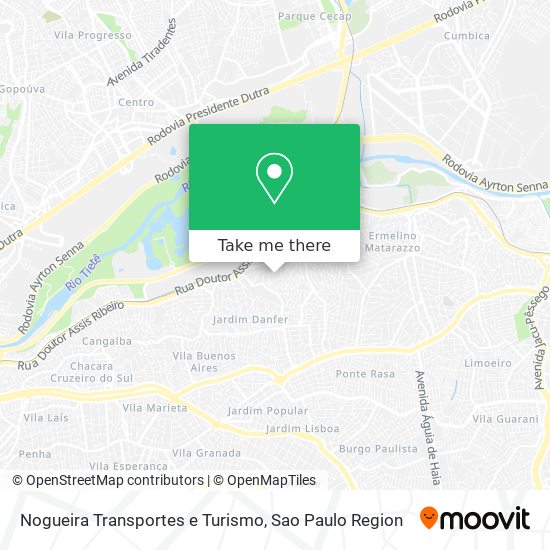 Nogueira Transportes e Turismo map