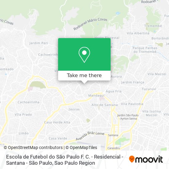 Escola de Futebol do São Paulo F. C. - Residencial - Santana - São Paulo map