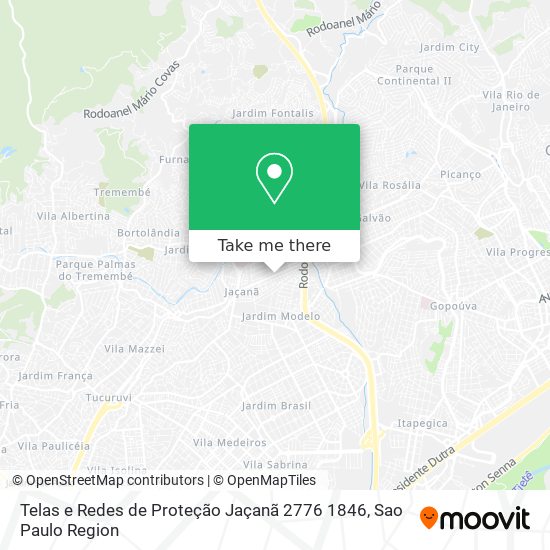 Telas e Redes de Proteção Jaçanã 2776 1846 map