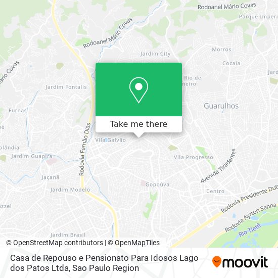 Mapa Casa de Repouso e Pensionato Para Idosos Lago dos Patos Ltda