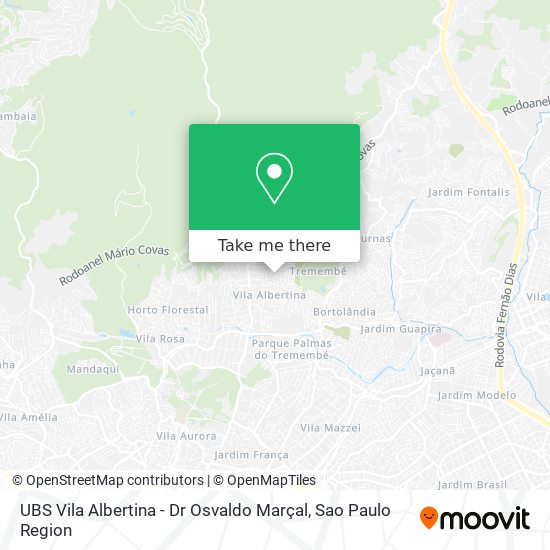 Mapa UBS Vila Albertina - Dr Osvaldo Marçal