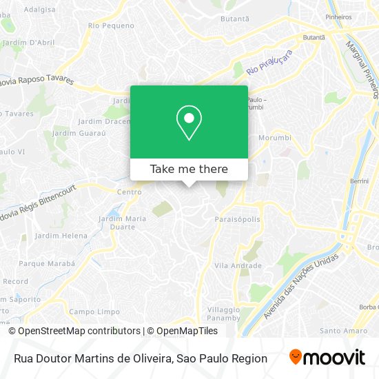 Mapa Rua Doutor Martins de Oliveira