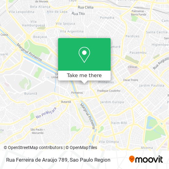 Mapa Rua Ferreira de Araújo 789