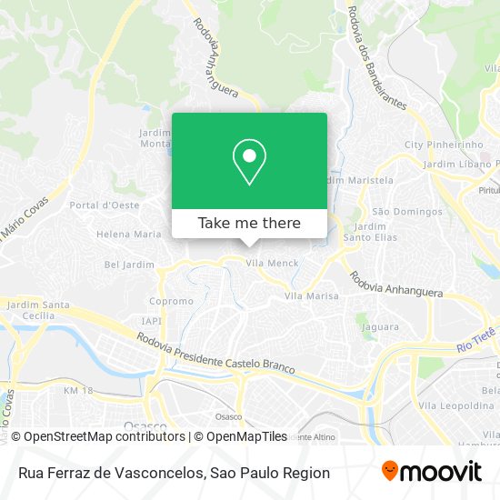 Mapa Rua Ferraz de Vasconcelos