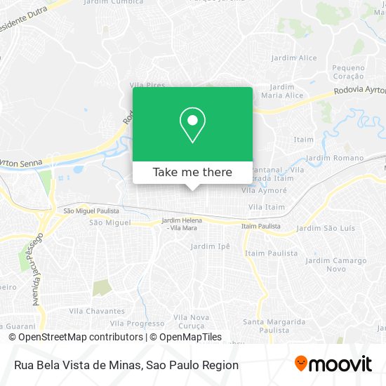 Rua Bela Vista de Minas map