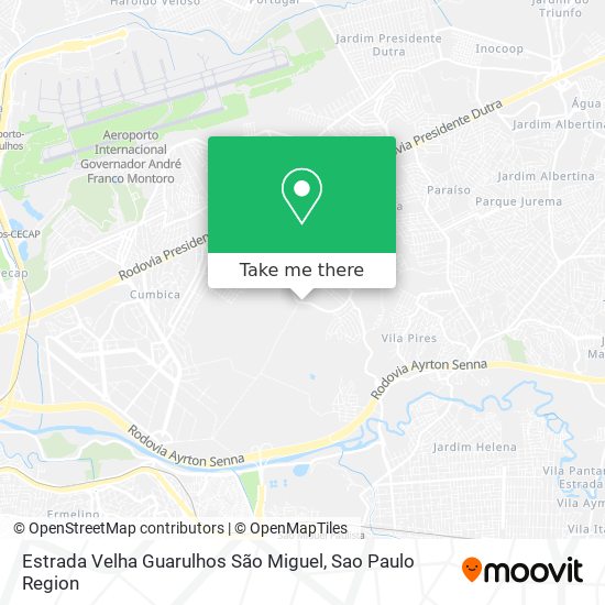Estrada Velha Guarulhos São Miguel map