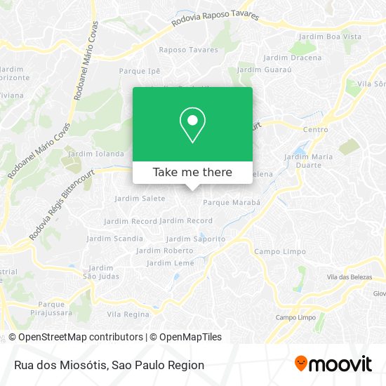 Rua dos Miosótis map