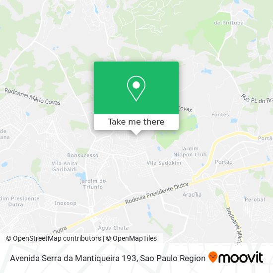 Mapa Avenida Serra da Mantiqueira 193