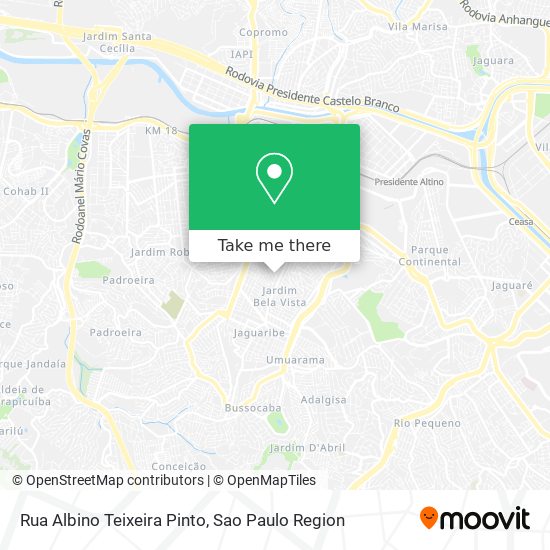 Mapa Rua Albino Teixeira Pinto