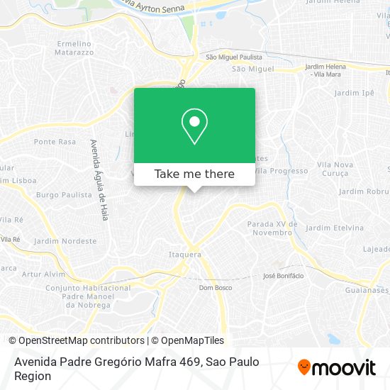 Mapa Avenida Padre Gregório Mafra 469