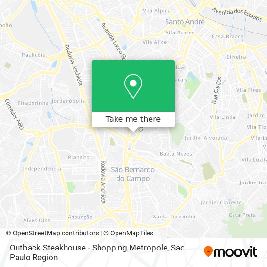 Mapa Outback Steakhouse - Shopping Metropole